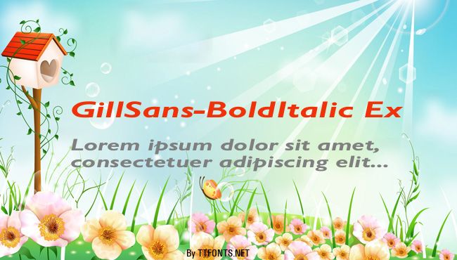 GillSans-BoldItalic Ex example